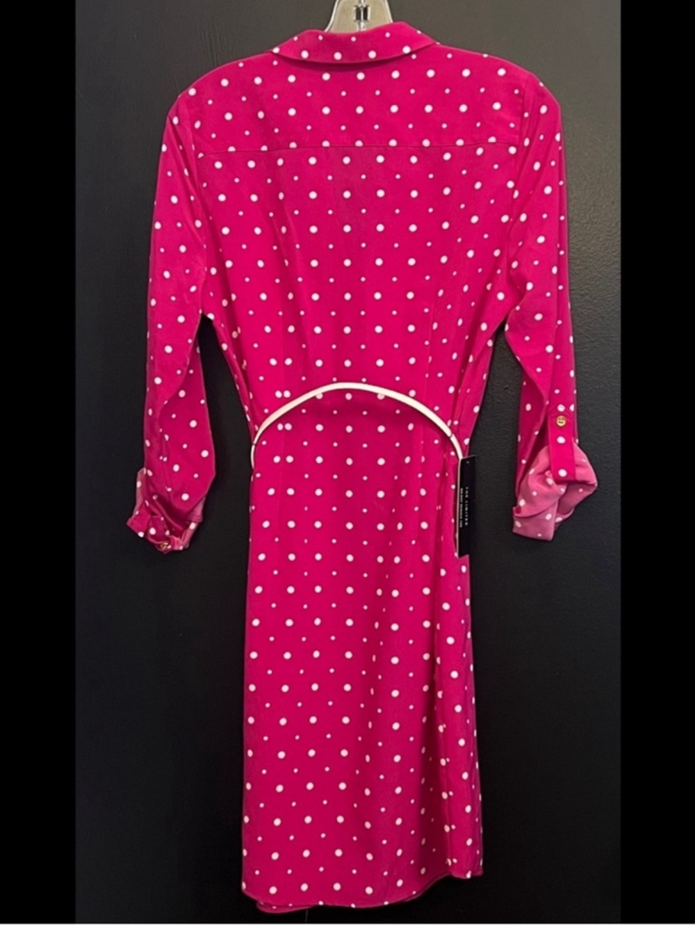 The Limited Berry Pink Polka Dot Dress - Picture 2 of 7